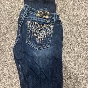 Miss Me Dark Blue Embellished Boot Cut Jeans